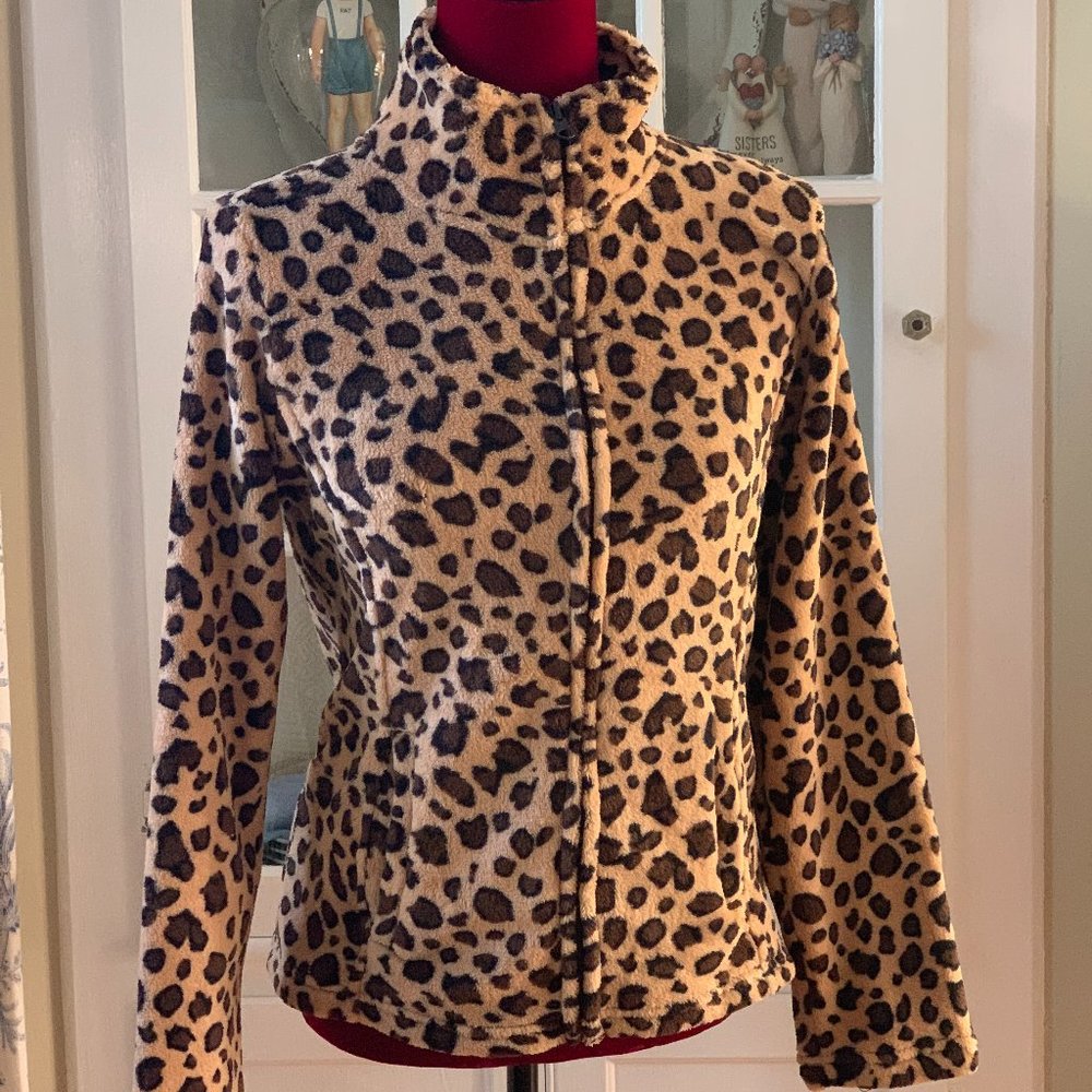 🏆HOST PICK🌟🌟🏆 Plush Leopard Print Zip